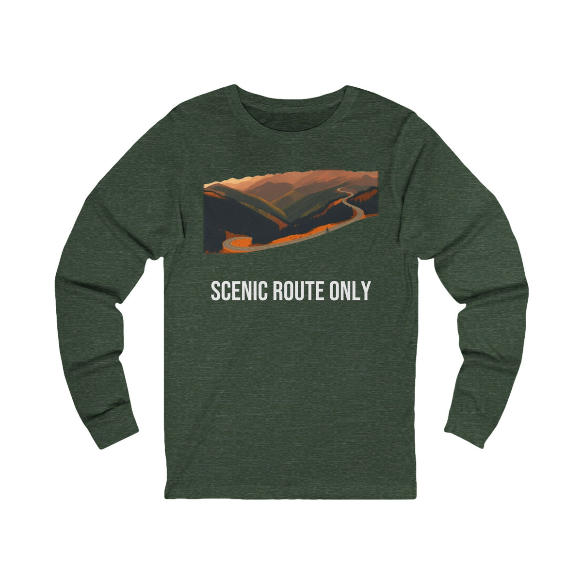 Scenic Route Only Graphic Tee Hoodie - Long Sleeve