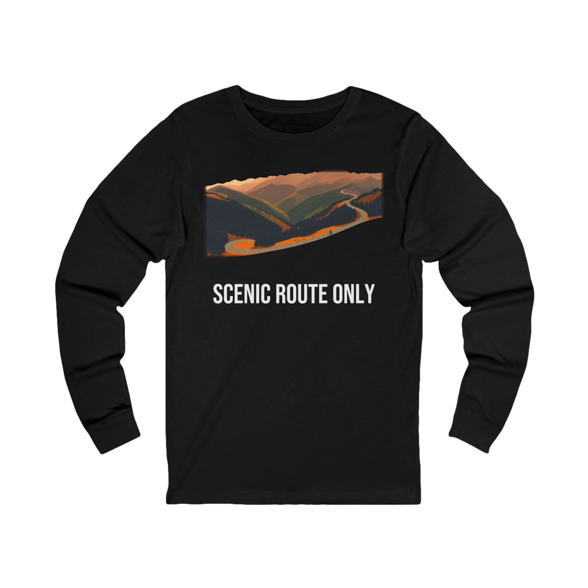 Scenic Route Only Graphic Tee Hoodie - Long Sleeve