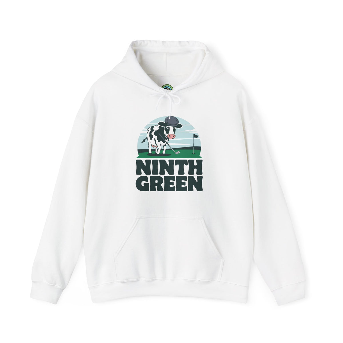 Cow in Flat Cap Golf Graphic | Ninth Green - Hoodie