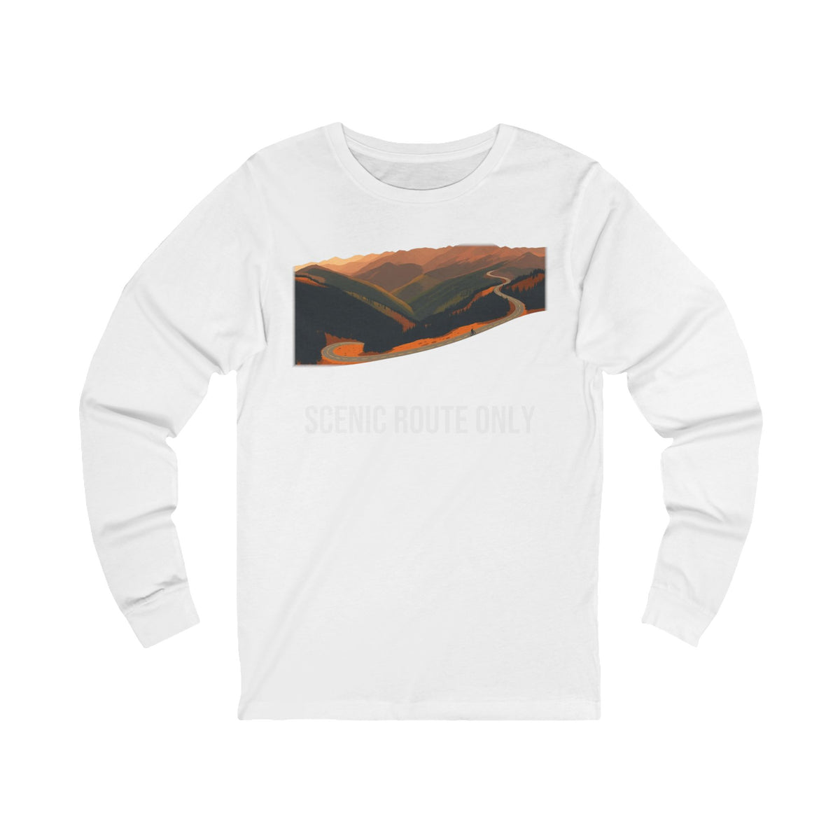 Scenic Route Only Graphic Tee Hoodie - Long Sleeve