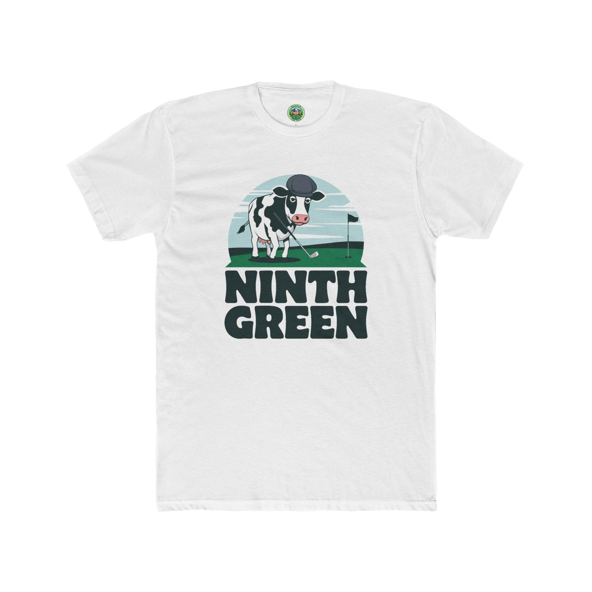 Cow in Flat Cap Golf Graphic | Ninth Green - T-Shirt